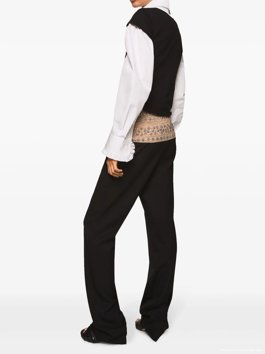 Cheap crystal-embellished wool McCartney trousers Women Stella 0821